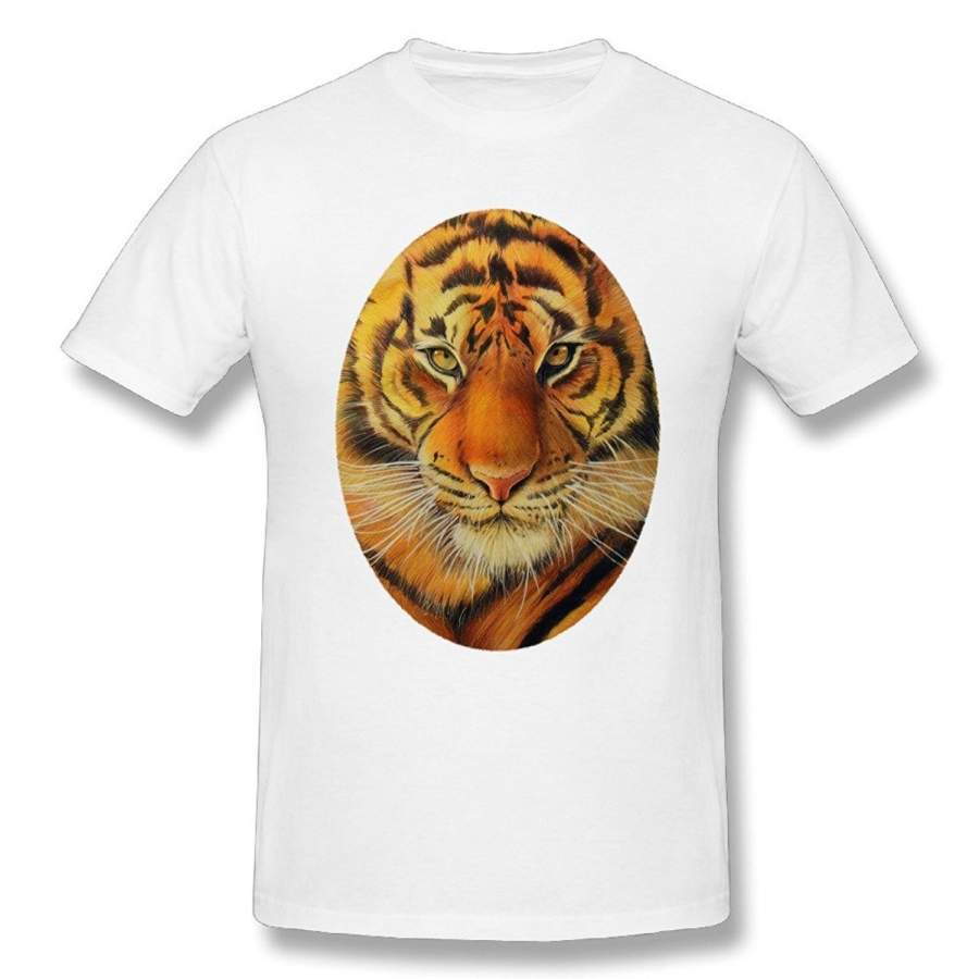 Cute Tiger Men’S Fashion T-Shirt Tiger Or Wolf Short Sleevee Shirts