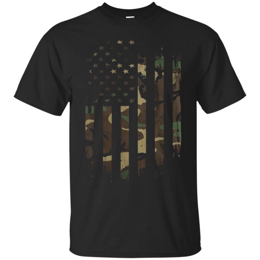 US Army Camo American Flag Tshirt