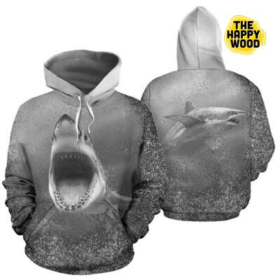 Shark Glitter Ocean Print Hoodie Sweatshirt