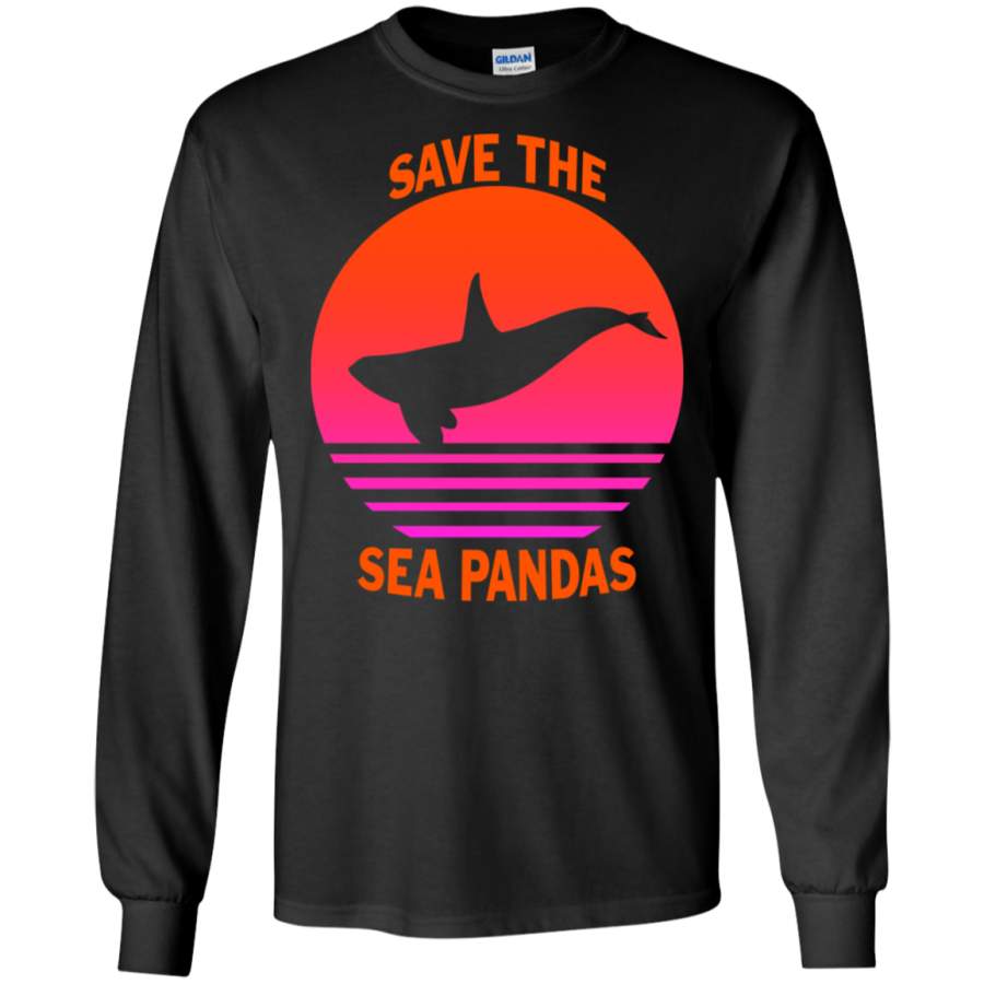 AGR Retro Orca Shirt Save The Sea Pandas Sweatshirt Killer Whale Shirt LS shirt