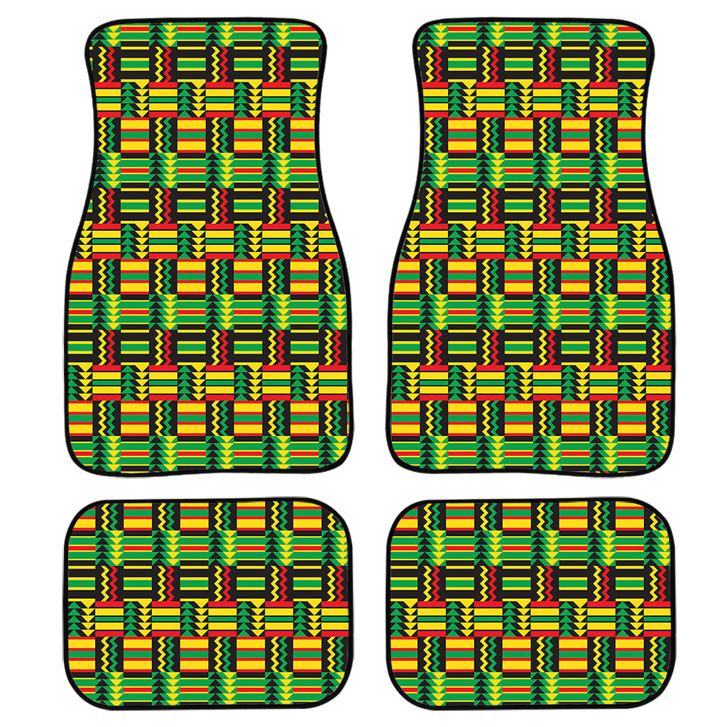 West African Kente Tribal Pattern Print Front And Back Car Floor Mats, Front Car Mat