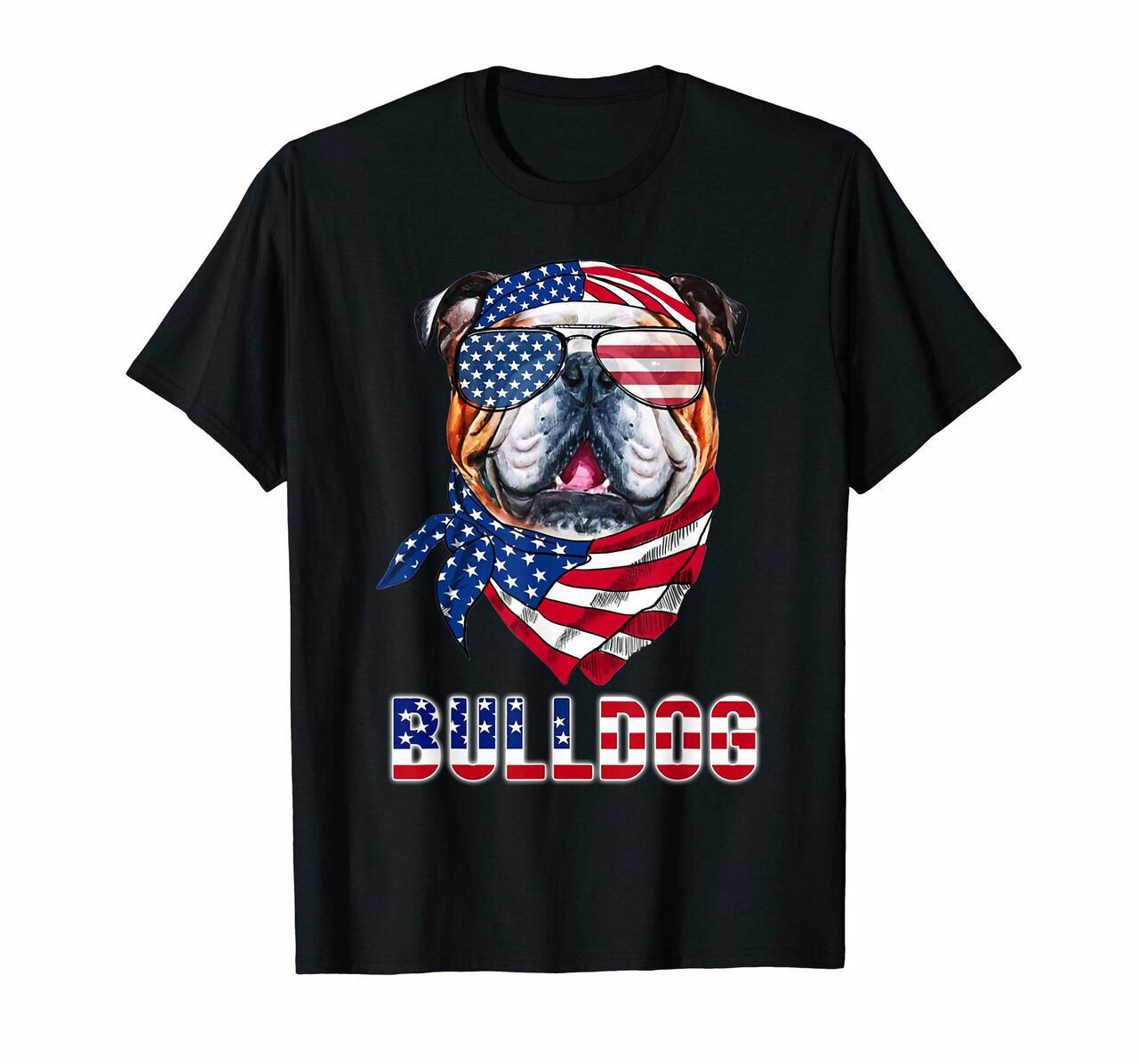 Bulldog Flag Usa Cute Tshirt