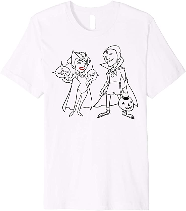 WandaVision Halloween Scarlet Witch & Vision Line Art Premium T-Shirt