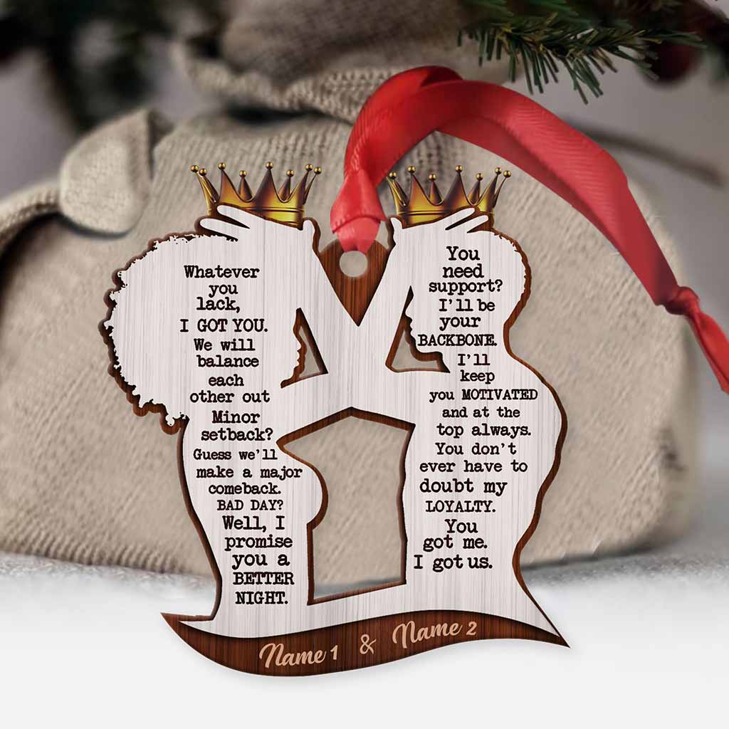 What Ever You Lack I Got You – Personalized Christmas African American Ornament (Printed On Both Sides)