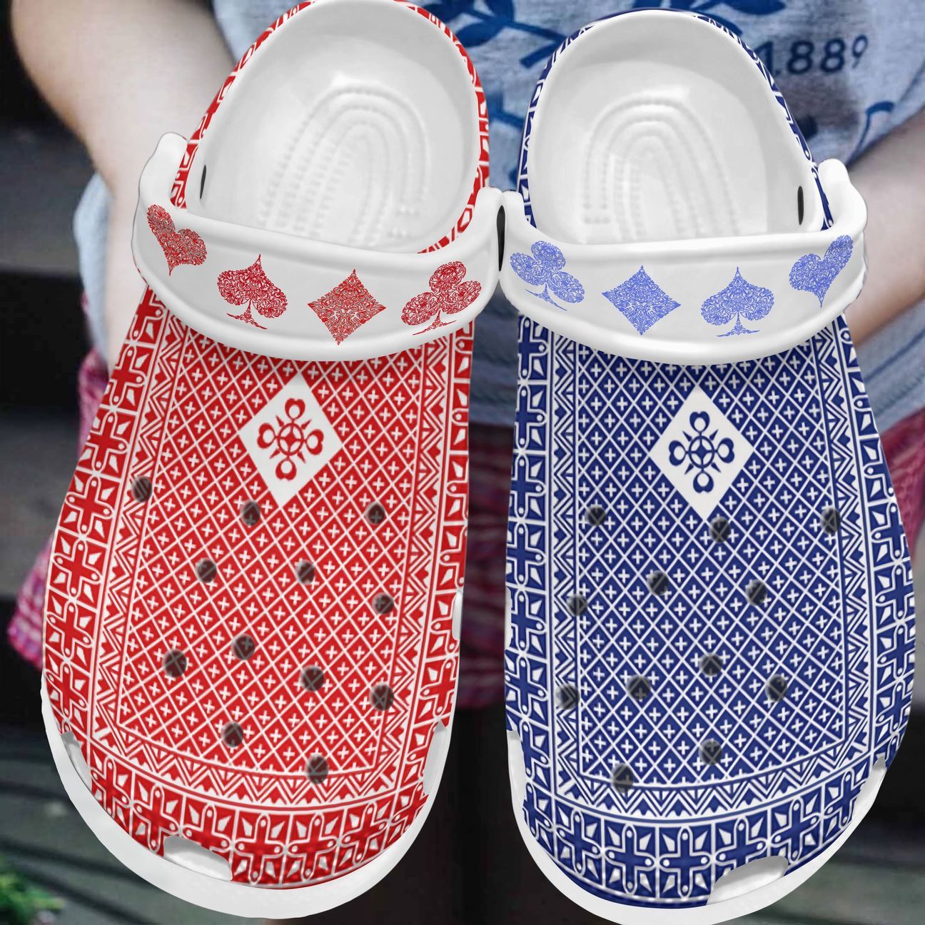 Poker Personalized Clog, Custom Name, Text, Color, Number Fashion Style For Women, Men, Kid, Print 3D One Pair