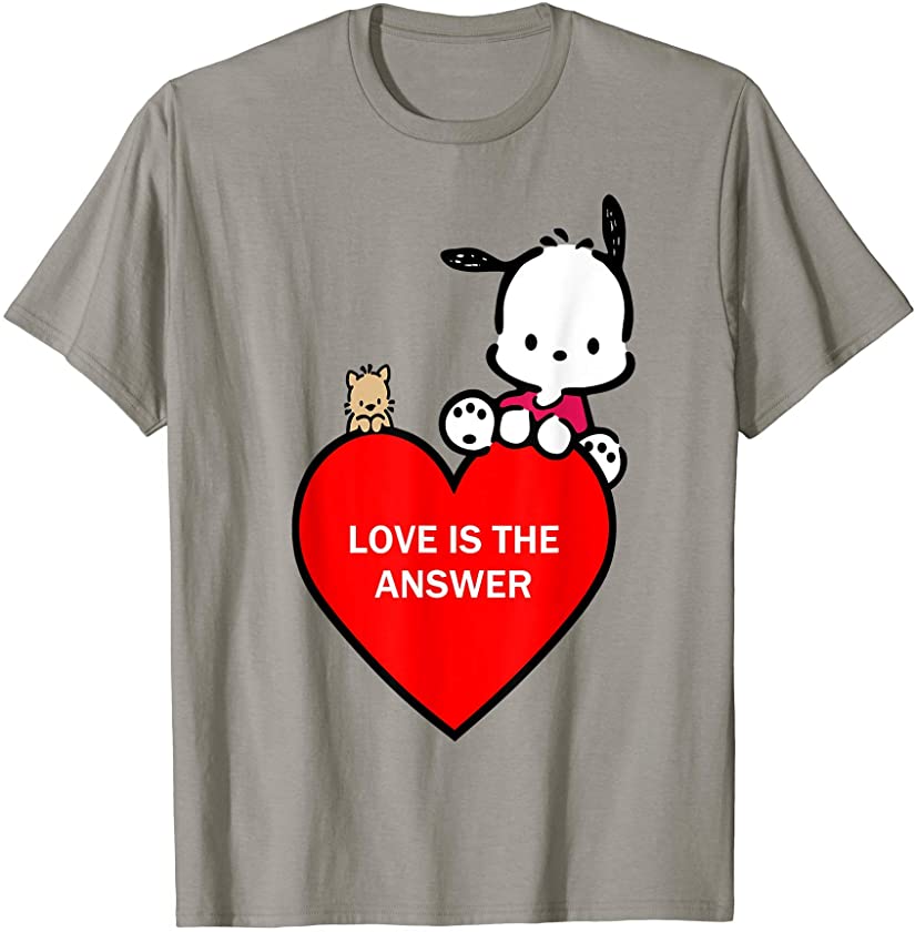 Pochacco Dog Puppy Lover Love The Answer Valentines Couples T-Shirt