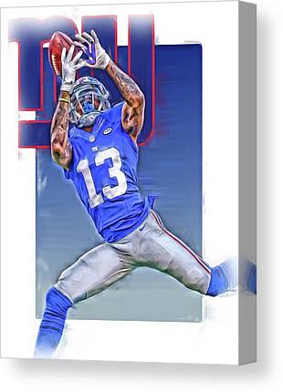 Odell Beckham Jr New York Giants Oil Art Joe Hamilton Canvas Print