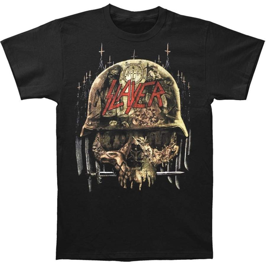 Slayer Men’S Skull Collage Black T-Shirt