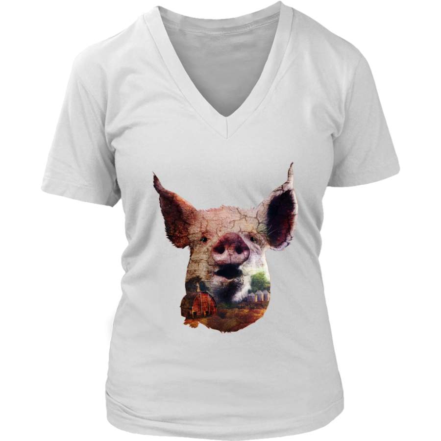 Pig Women T-Shirt – Animal Face T-Shirt