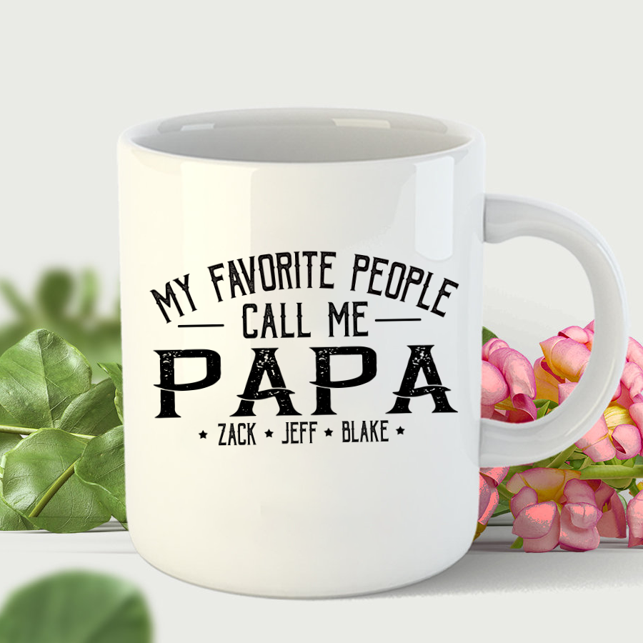 Personalized My Favorite People Call Me Grandpa And Kids Mug