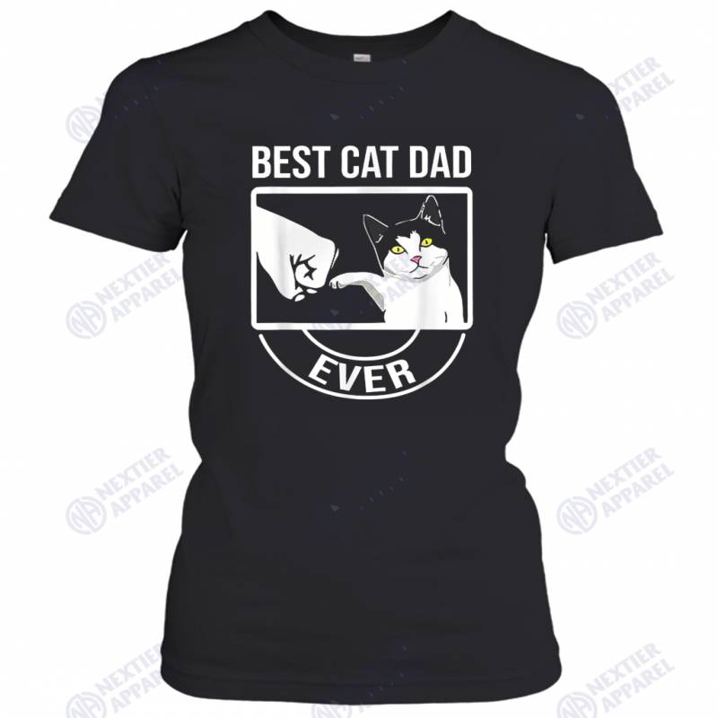 Best Cat Dad Ever Funny Paw Kitten Cat Fist Bump Women’s T-Shirt