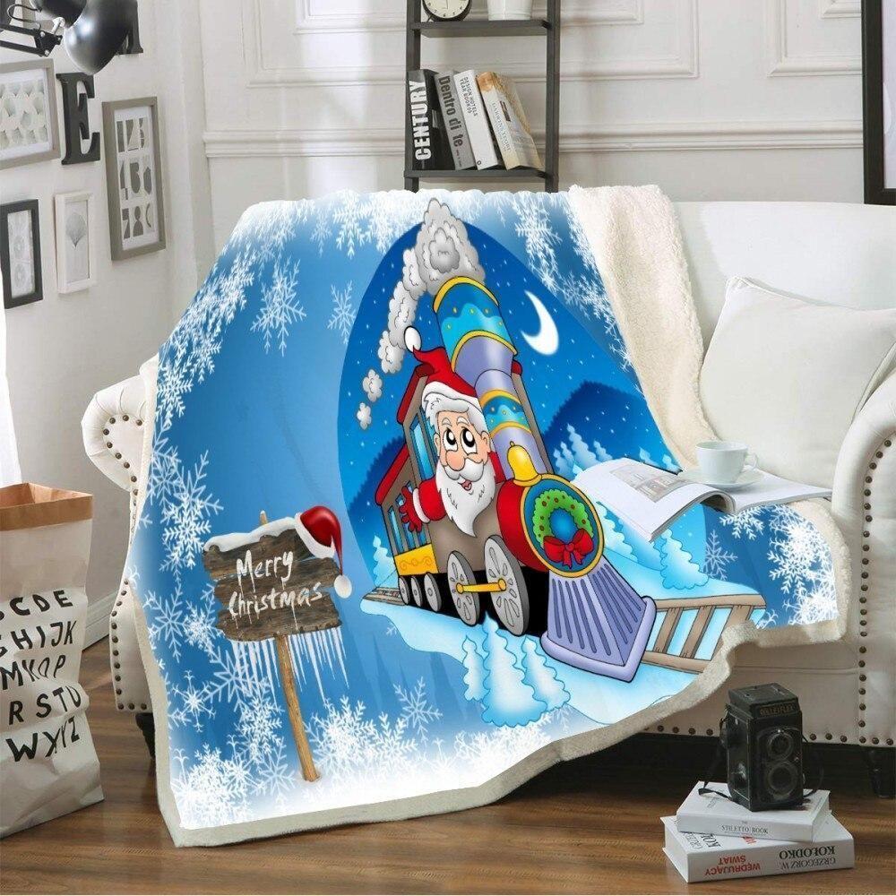 X-Mas Train Art Blanket Christmas Decoration Ideas