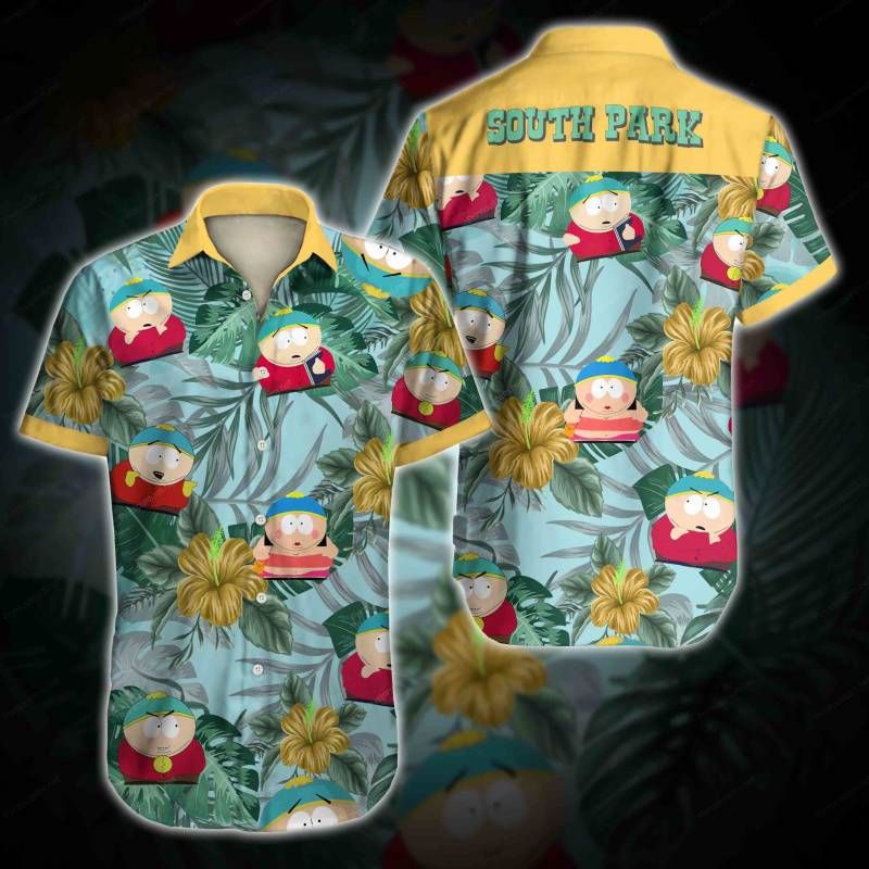 South Park Hawaii Graphic Print Short Sleeve Hawaii Casual Shirt Ha27499