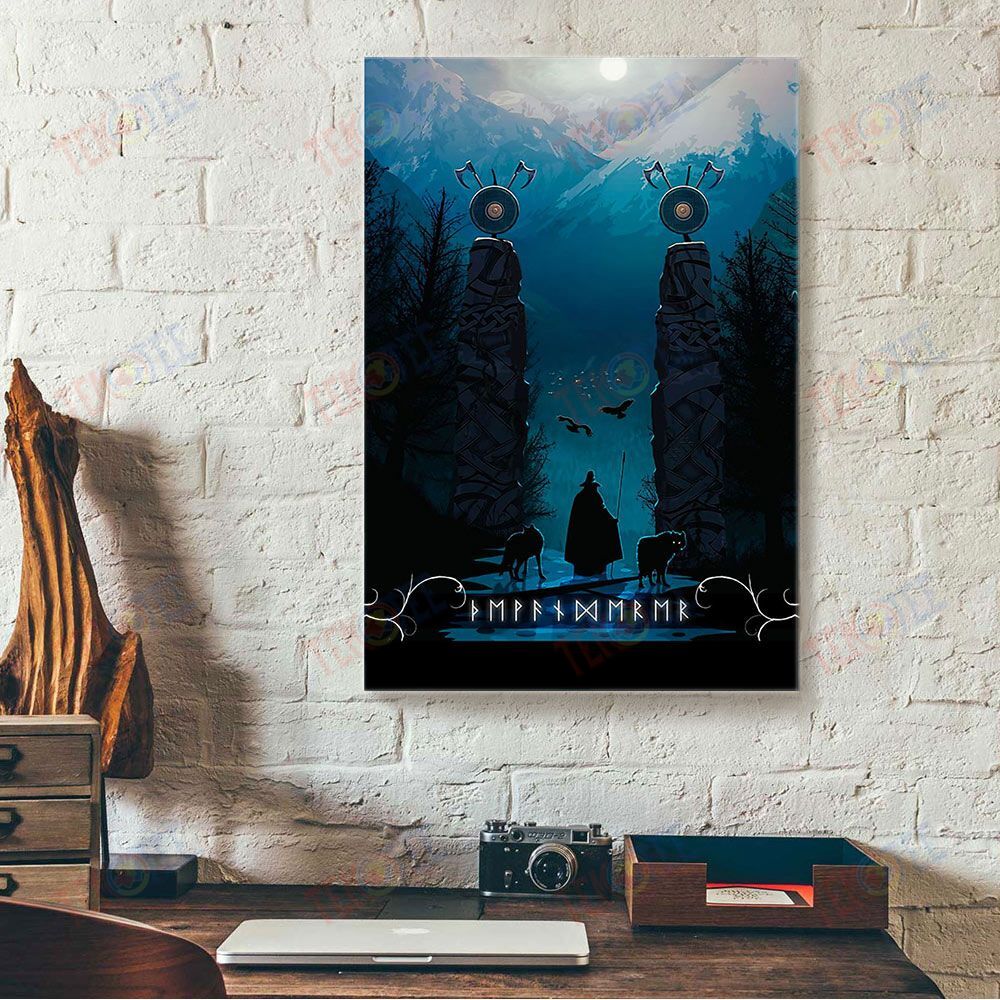 Canvas Artwork Viking Odin Ravens Wolves Wall Art Viking Movie Canvas Wall Art Home Decoration