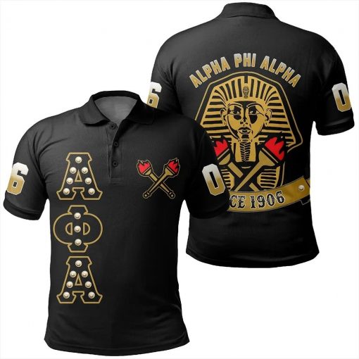 Alpha Phi Alpha Since 1906 Apa Greek Letter Sphinx Black Polo Shirt