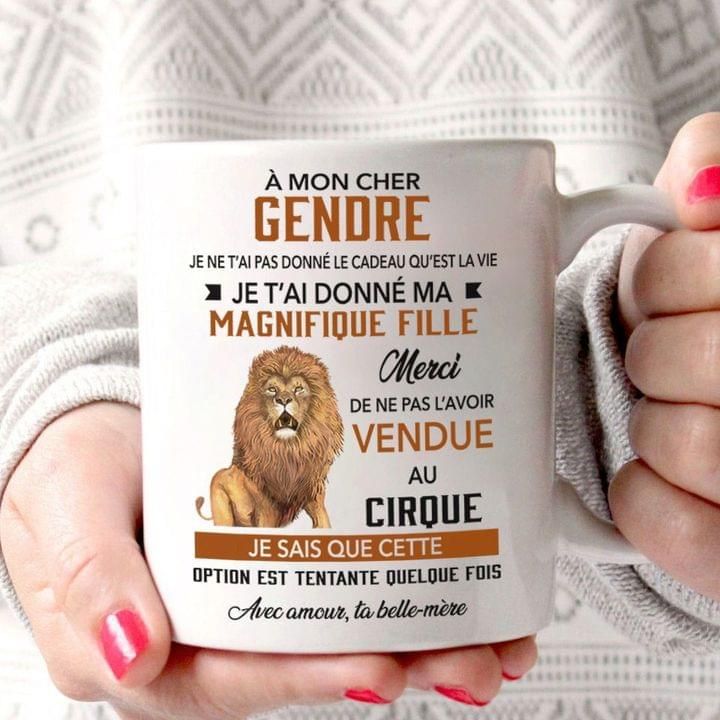 A mon cher lion jungle roar gendre magnifique fille love birthday gift mug