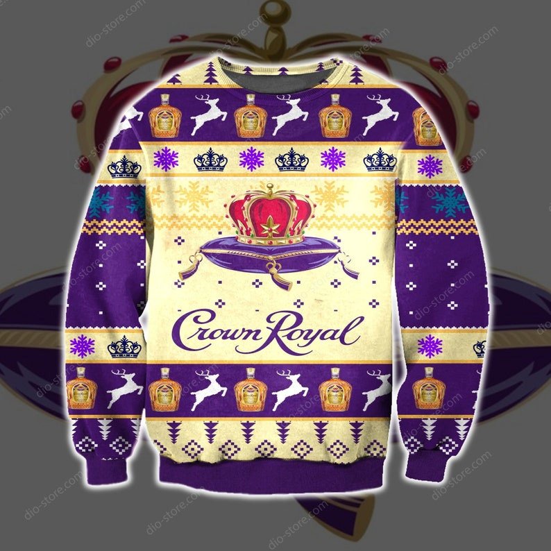 .All I Need Is Whisky Crown Royal Lovers Ugly Christmas Sweater 2021