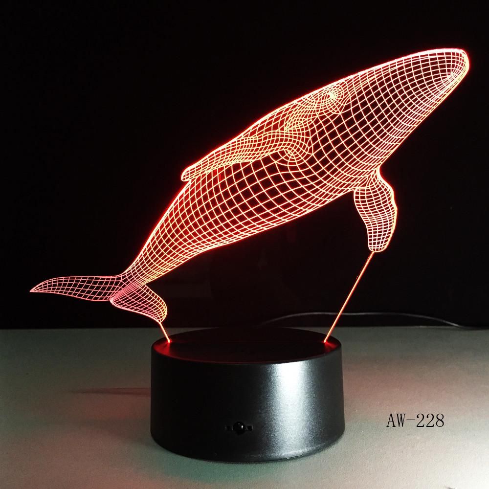 Ocean Life Of Whale Pattern 3D Illusion Night Light Led Light