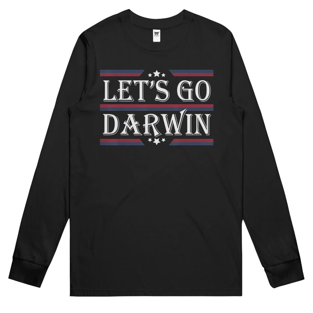 Let’S Go Darwin Sarcastic Saying Usa Flag Lets Go Darwin Long Sleeve T Shirts