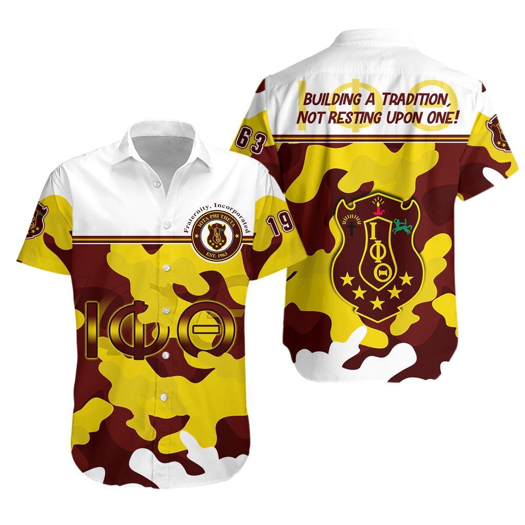 Motto Iota Phi Theta Hawaiian Shirt Camouflage Lt13