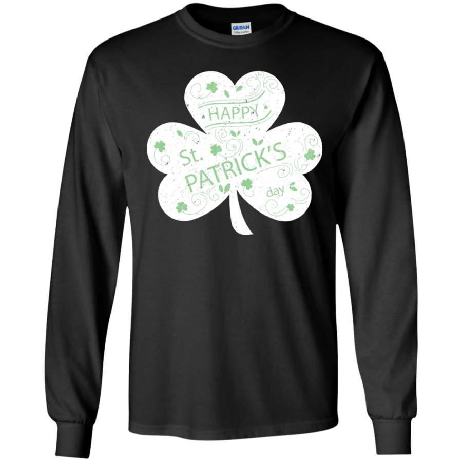 Retro Green Irish Distressed Shamrock-St Patricks Day-LS shirt,Sweatshirt,Hoodie