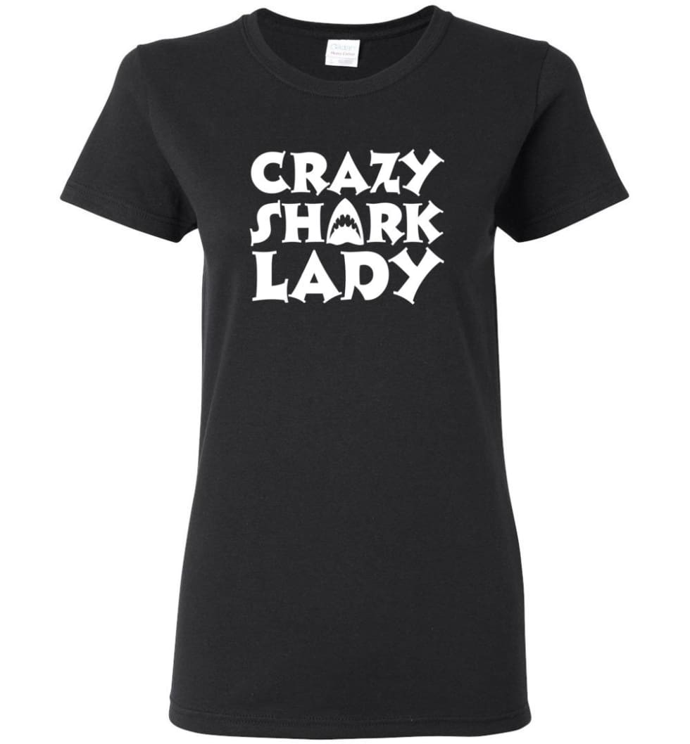 Crazy Shark Lady Funny Shark Girls Lady Woman – Women Tee