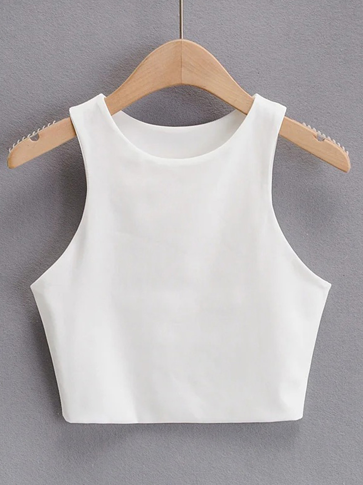 2022 Summer Fashion Women Sexy Slim Tops O-neck Sleeveless Double Nylon Ladies Good Quality Tank Tops 6 Colors alx