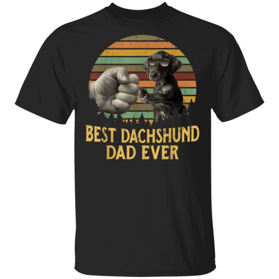 Best Dachshund Dad Ever Dog Love Retro Vintage TShirt