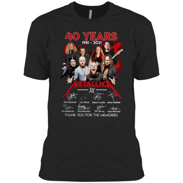 2021 40 Years 1981 2021 Metallica Thank You For The Memories Signatures Shirt