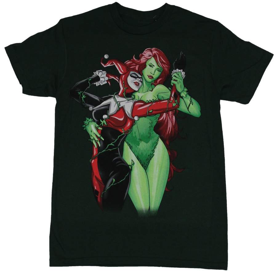 Harley Quinn (Dc Comics) Mens T-Shirt – Harley Dancing w/ Poison Ivy Image