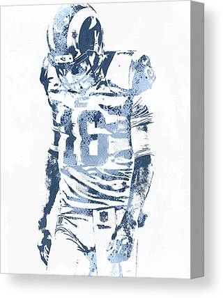 Jared Goff Los Angeles Rams Water Color Art 10 Joe Hamilton Canvas Print