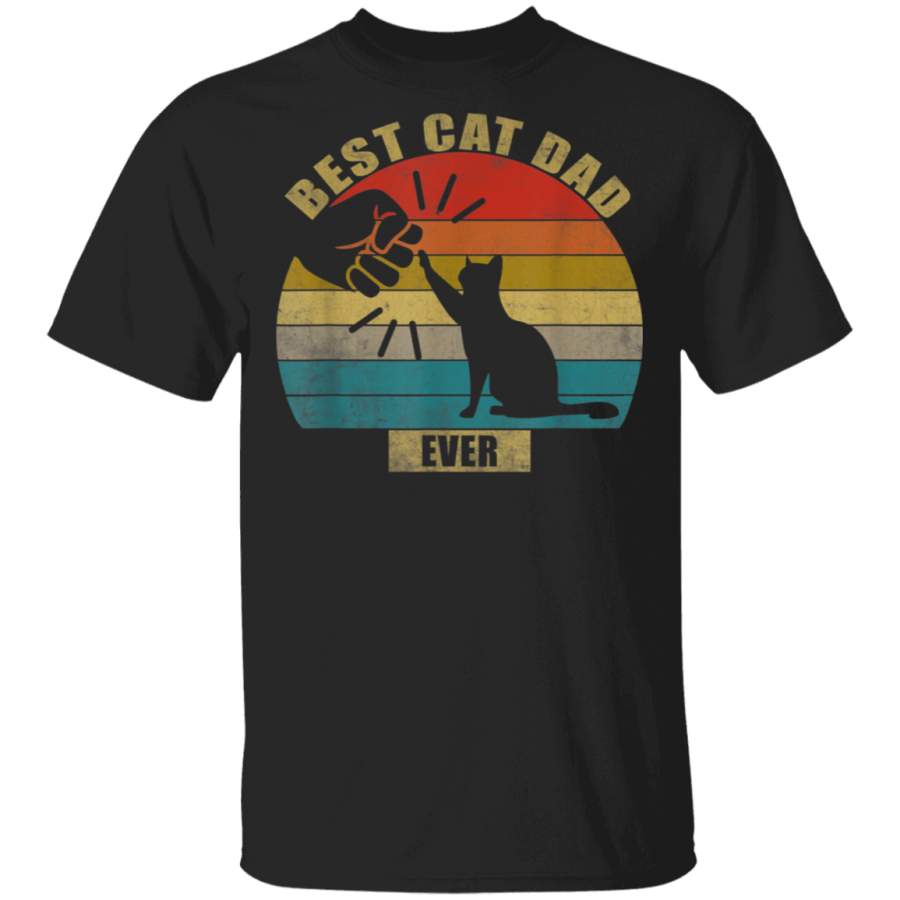 Best Cat Dad Ever Gift Paw Fist Bump T-Shirt