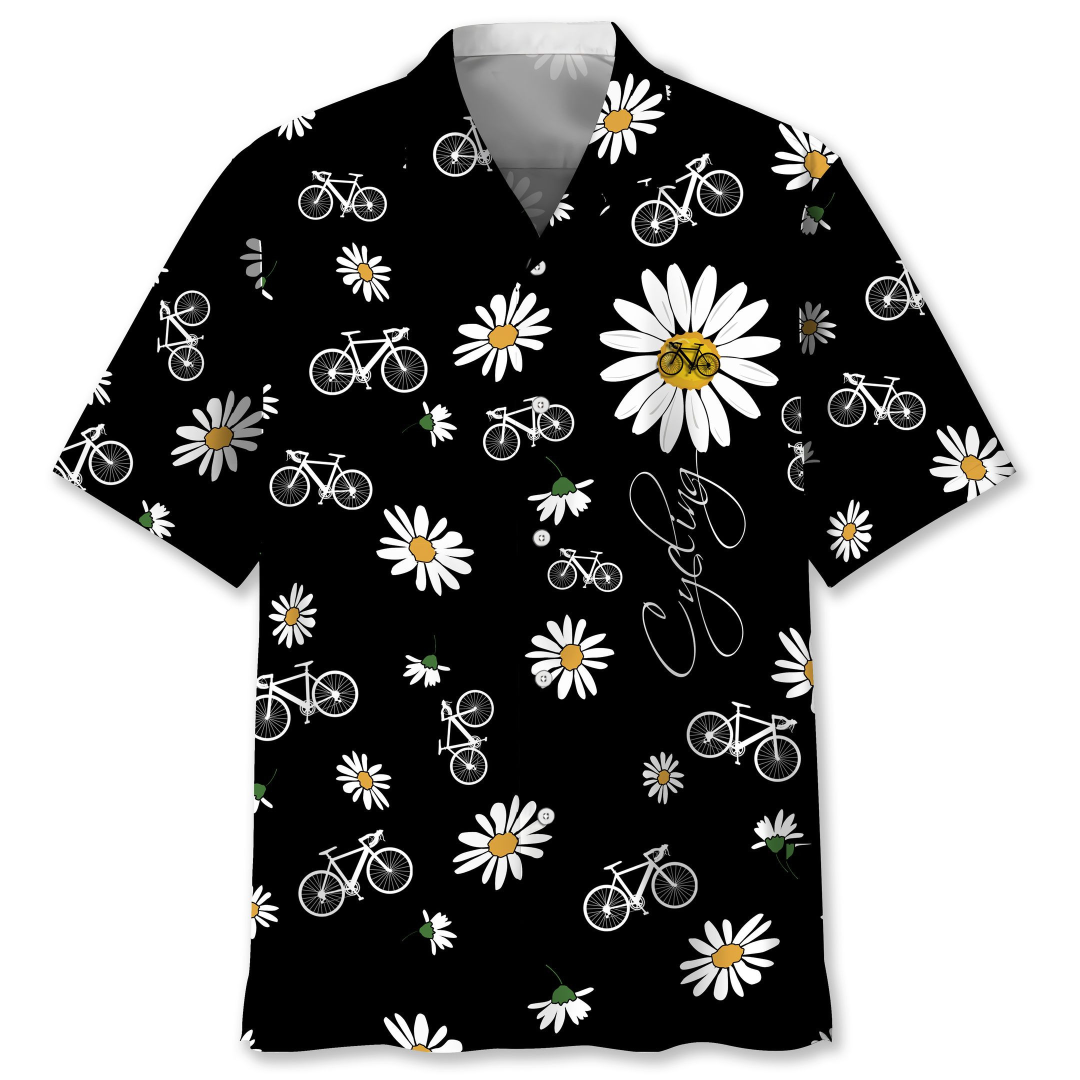 Cycling Daisy Hawaiian Shirt Ha104734