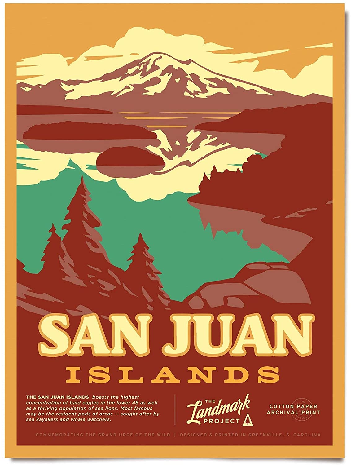 Travel San Juan Islands National Historical Park Poster Art Print      Home Decor Gift For Men Women Family Friend On Birthday Xmas