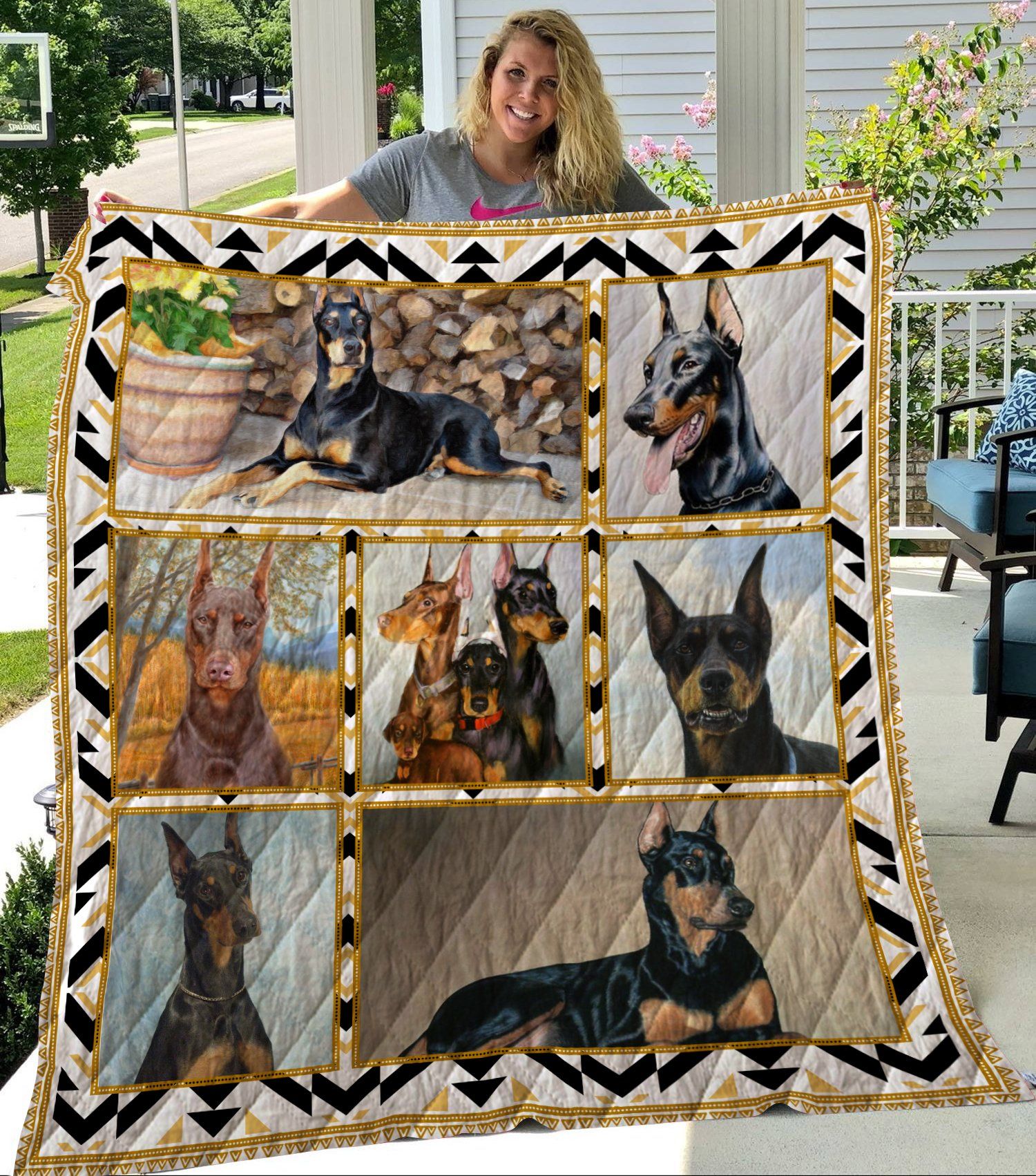 Doberman 3D Quilt Blanket HGM21