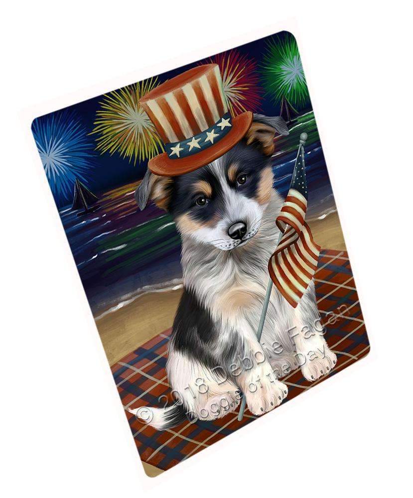 4Th Of July Independence Day Firework Blue Heeler Dog Blanket Blnkt84972