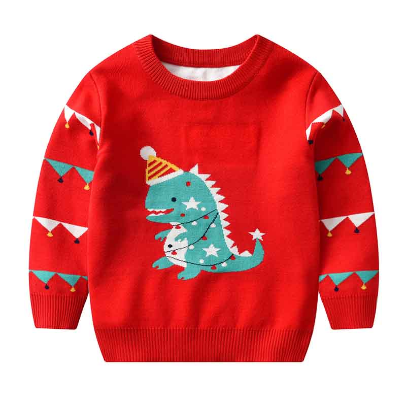 Sweater Christmas Deer Print Baby Boys Girls Knitting Tops Autumn Winter Long Sleeve Pullover Sweater Xmas Children Clothing alx