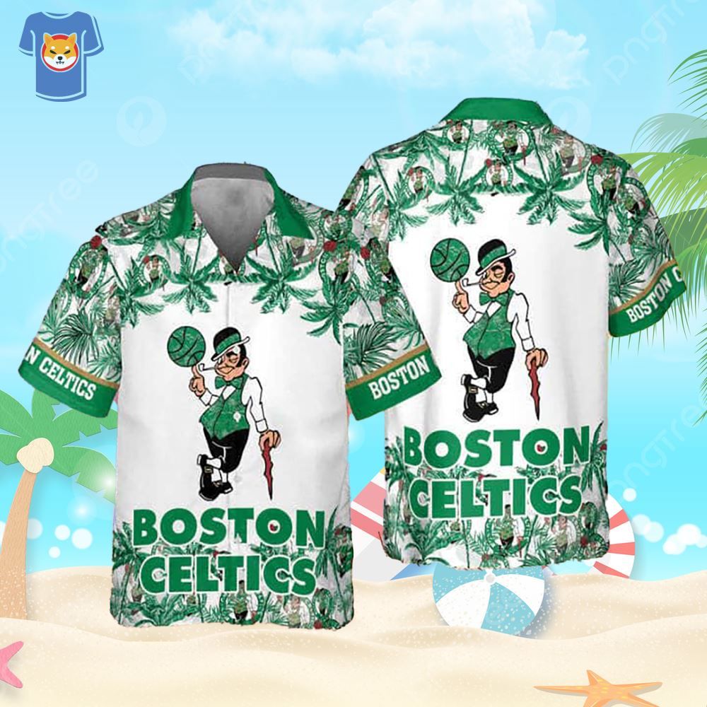 NBA Boston Celtics Hawaiian Shirt Palm Trees Beach Vacation Gift