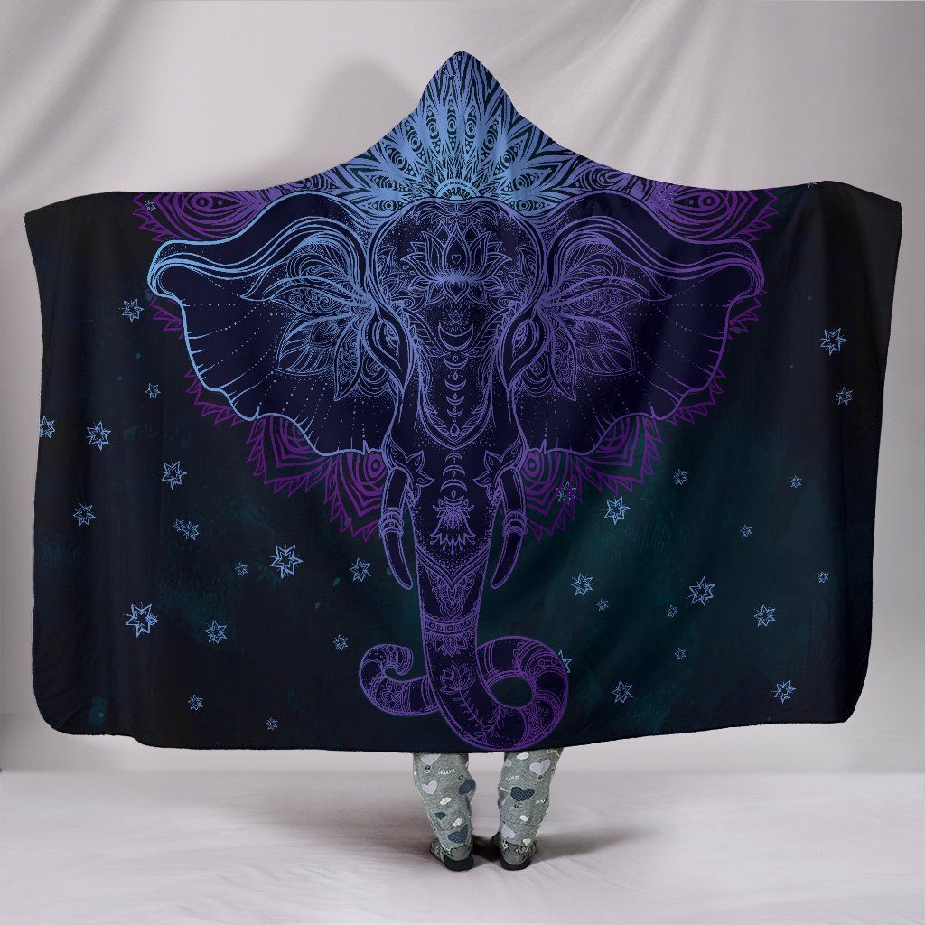 Purple Elephant Hooded Blanket Gift For Elephant Lover