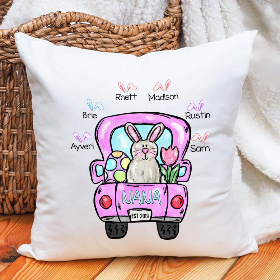 Nana Est Grandkids Bunny Cute Easter Indoor Pillow