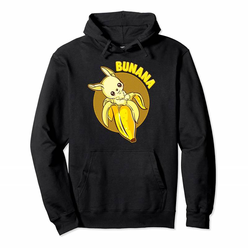 Cute Bunny Coming Out of a banana Funny Humor Gift Pullover Hoodie