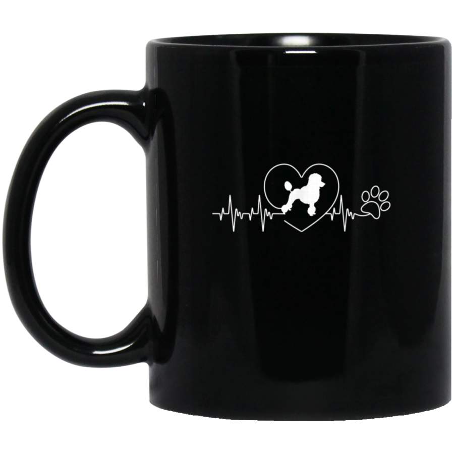 Poodle Heartbeat Dog Heart Paw Love Puppy Funny EKG Gift Mug