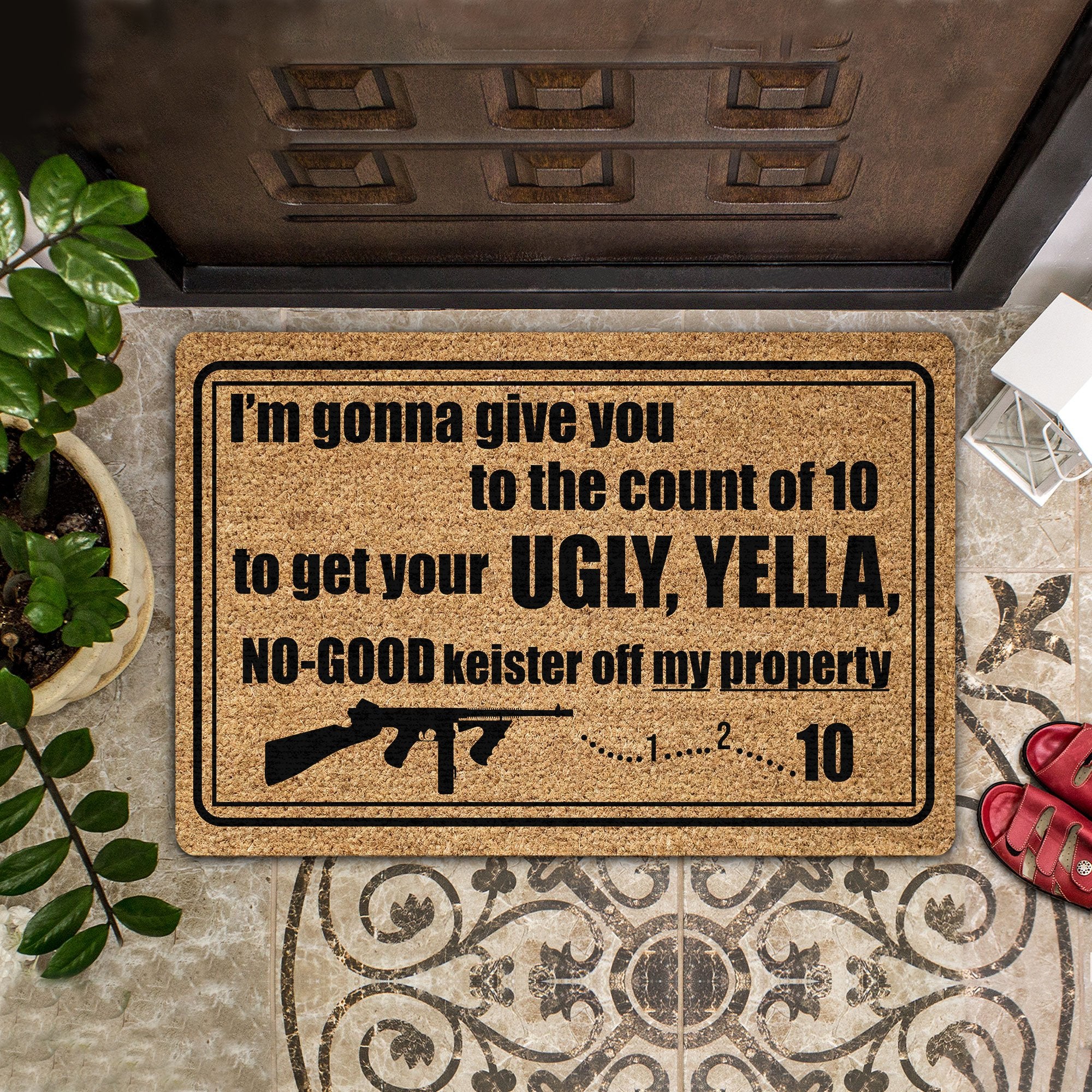 Im Gonna Give You To The Count Of 10 Coir Pattern All Over Printing Doormat Pre2044