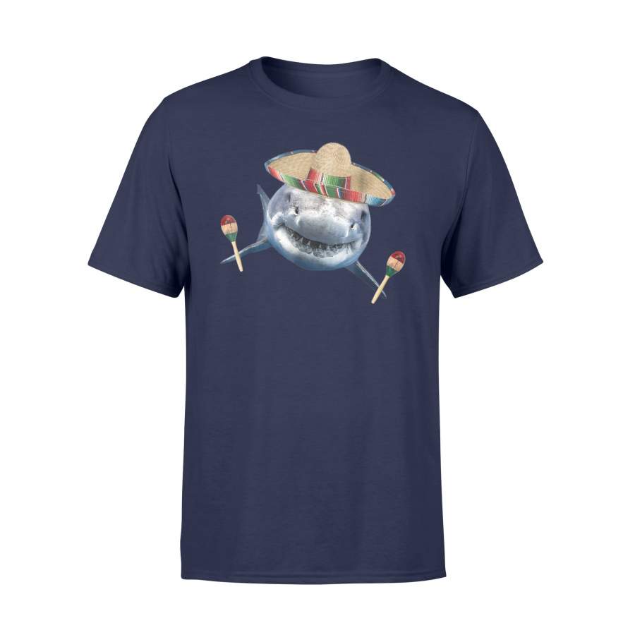 Cinco De Mayo Mexican Sombrero Maracas Shark Party  T-Shirt