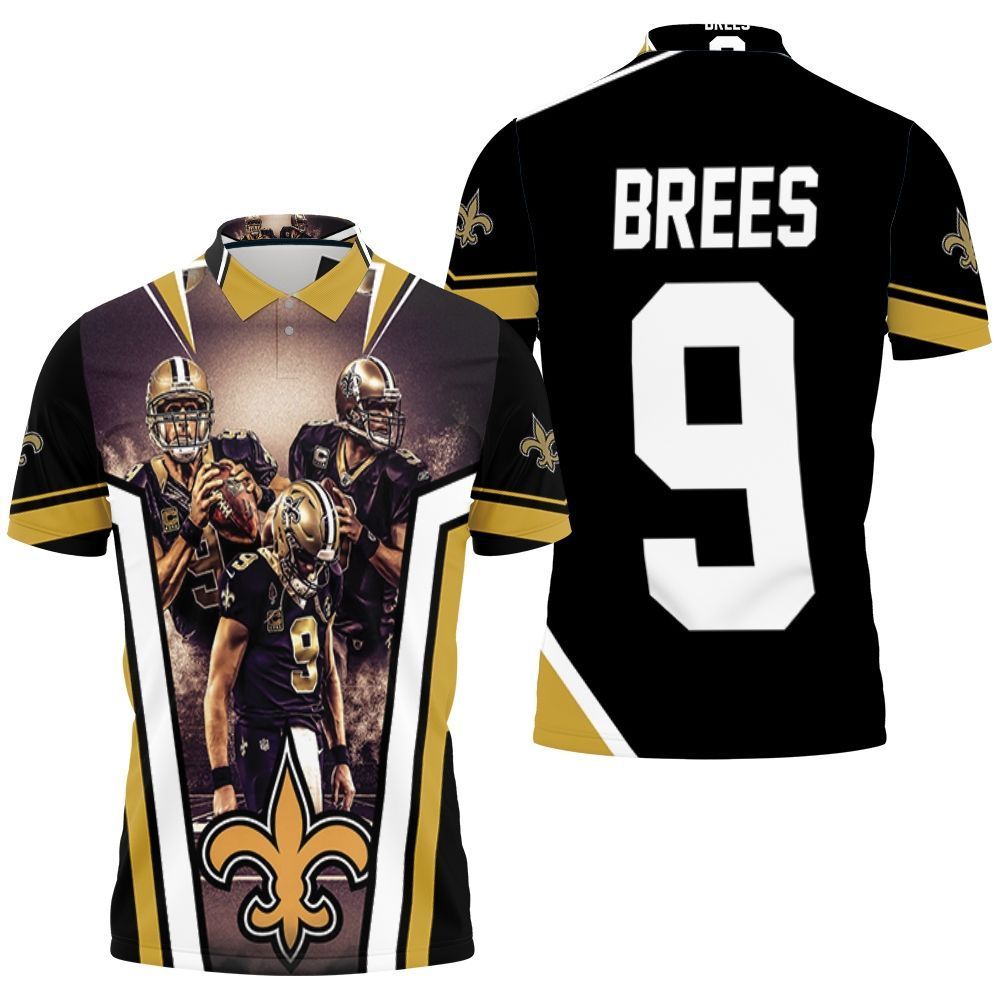 Drew Brees New Orleans Saints 3D Polo Shirt