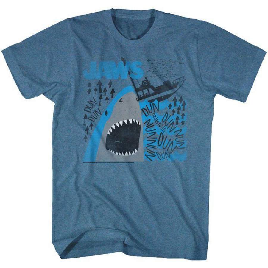 Jaws Dun Nun Mens T Shirt Vintage Blue Heather