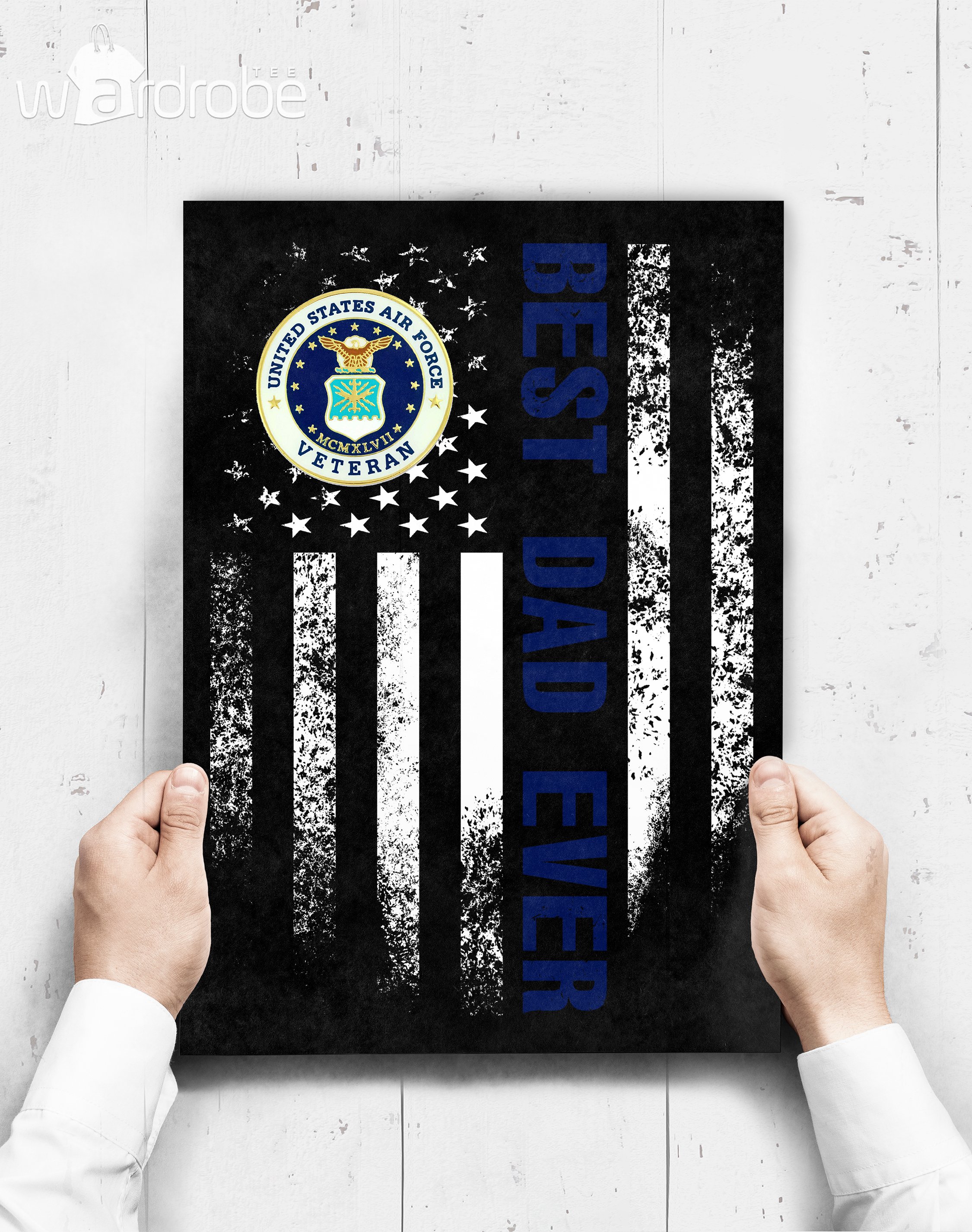 Custom Poster Best Dad Ever United States Air Force Veteran – Gift For Dad