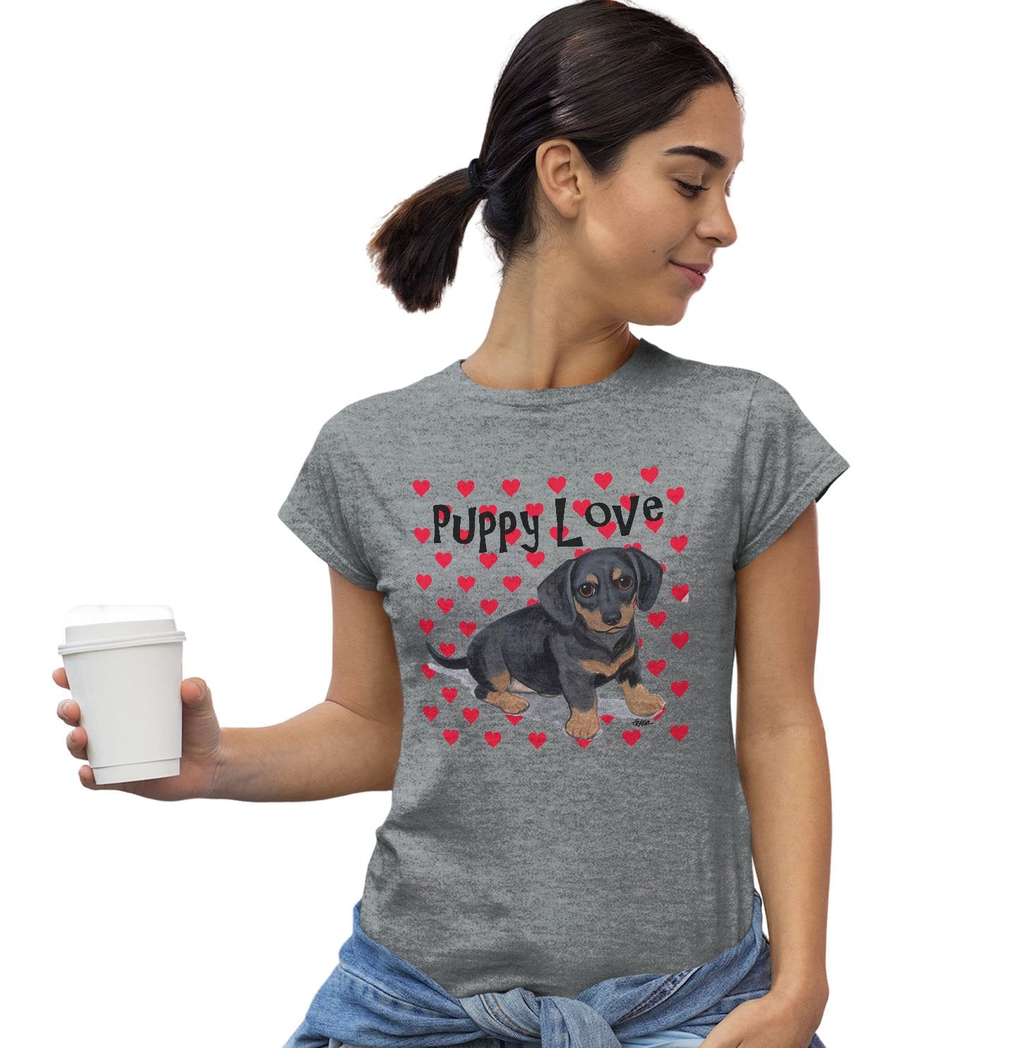 Dachshund Puppy Love – Women’S Fitted T-Shirt