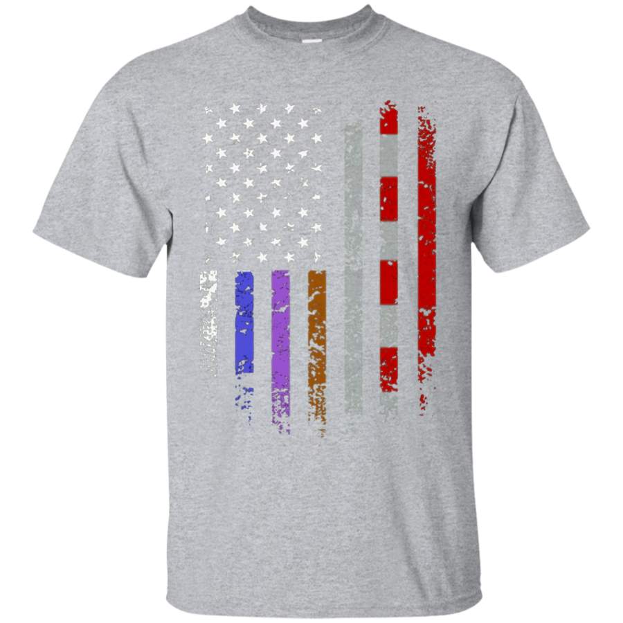 AGR Brazilian Jiu-Jitsu Belts American Flag T-Shirt