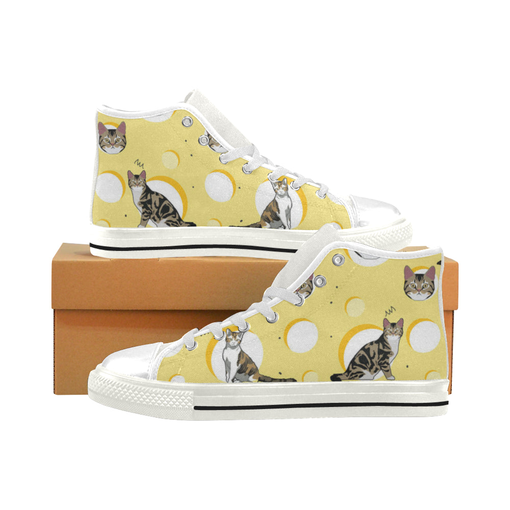 American Wirehair White Men’s Classic High Top Canvas Shoes